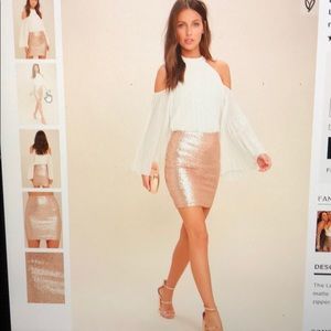 Lulus Rose Gold Sequin Mini skirt